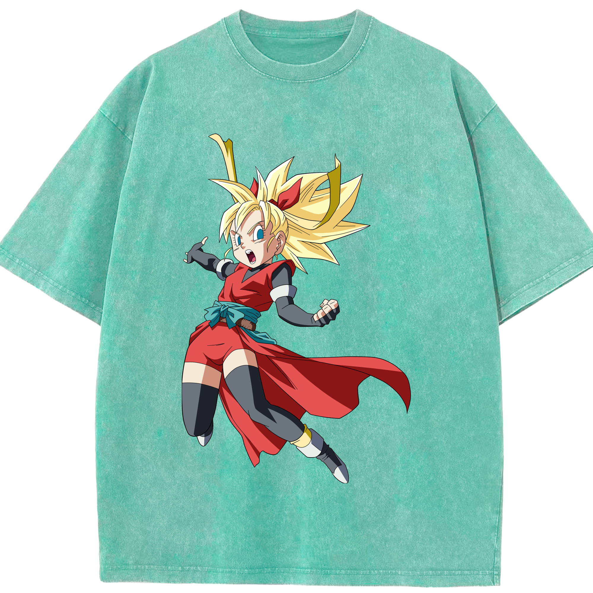 （画像用） ドラゴンボール カリフラ DRAGON BALL Caulifla 綿100% ヴィンテージ風 半袖Tシャツ（フロントプリント）